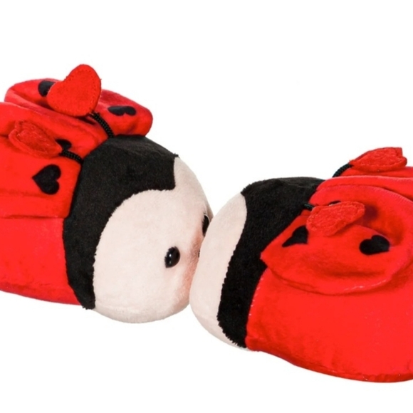 5" Vtg Valentine Plush Kissing Ladybugs Stuffed Toy With Pull String Applause - Picture 2 of 8